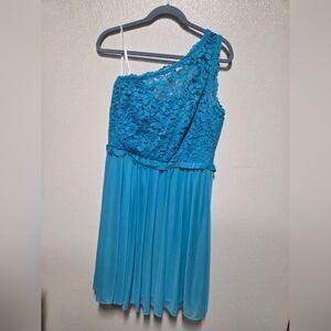 David's Bridal Turquoise Lace Dress